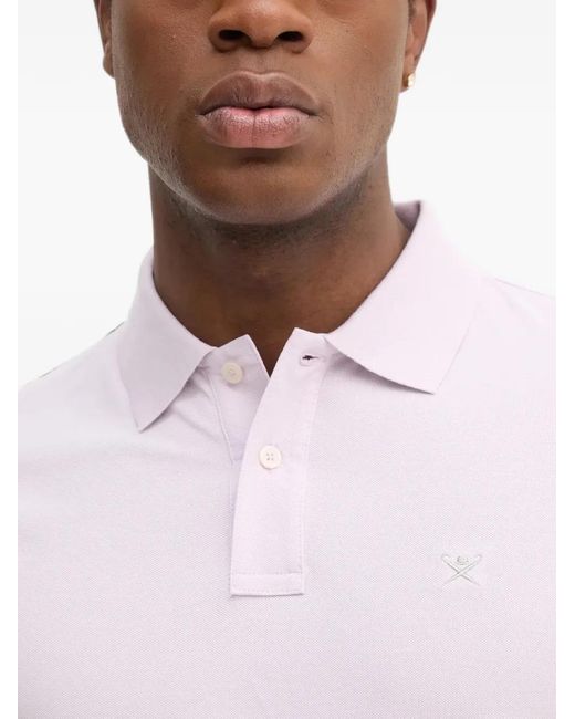 Hackett White Logo-Embroidered Short-Sleeve Polo Shirt for men
