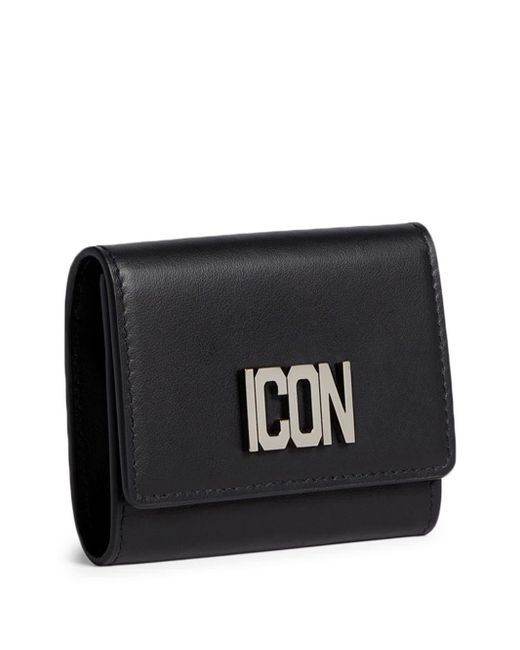 DSquared² Black Icon Plaque Leather Wallet