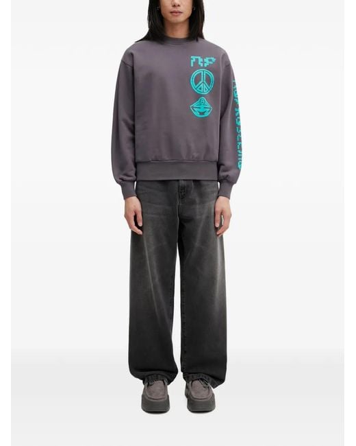 No Problemo Blue Pull Oversize À Imprimé Graphique for men