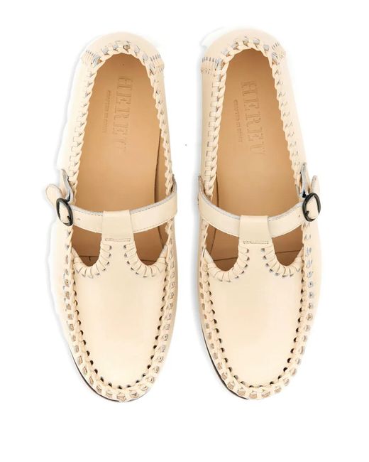 Hereu Natural Buckle Detail Loafers