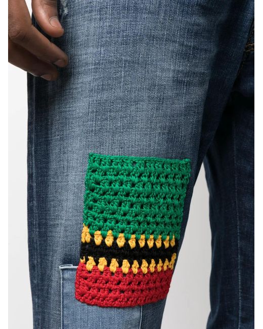 Jean Ample À Détails De Patchs DSquared² pour homme en coloris Blue