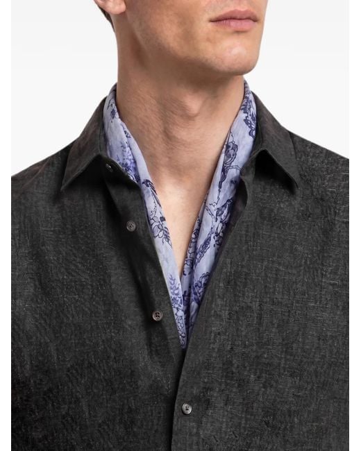 Orlebar Brown Blue Zephra Floral-Print Scarf for men
