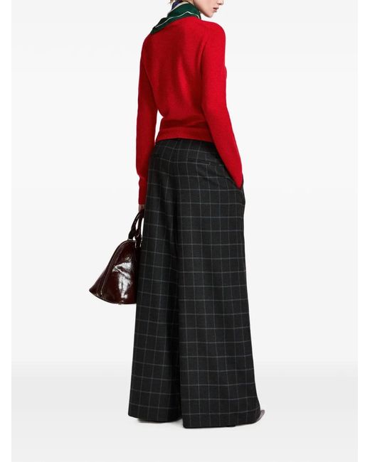 Essentiel Antwerp Black Kollection Check-Pattern Palazzo Pants