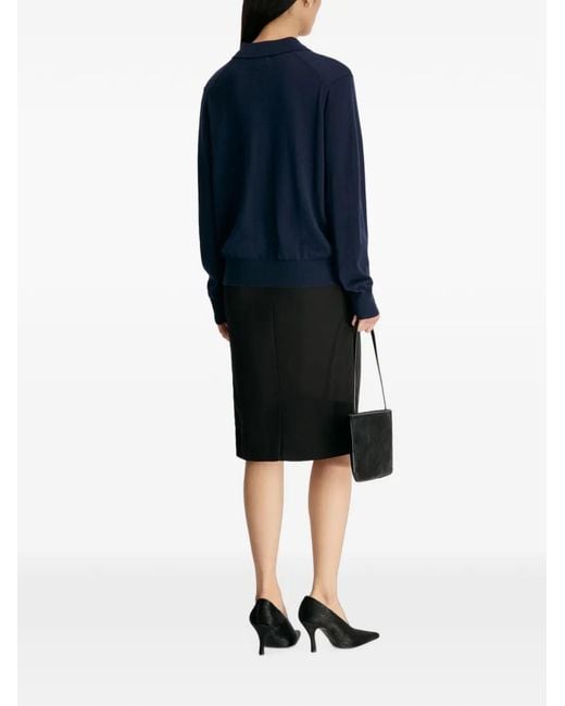 Loulou de Saison Blue Miles Cashmere Polo Top