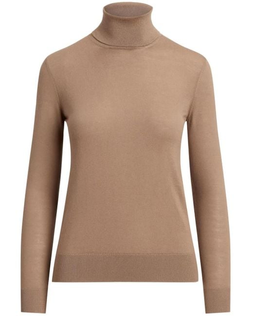 Ralph Lauren Brown Roll-Neck Knit Jumper
