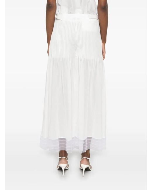 Christopher Esber White Pintuck-Detail Trousers