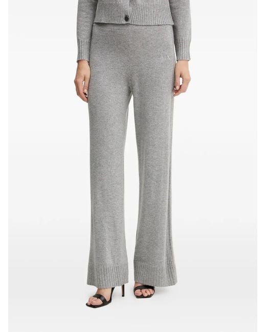 ARMANI EXCHANGE Gray Ribbed Logo Trousers