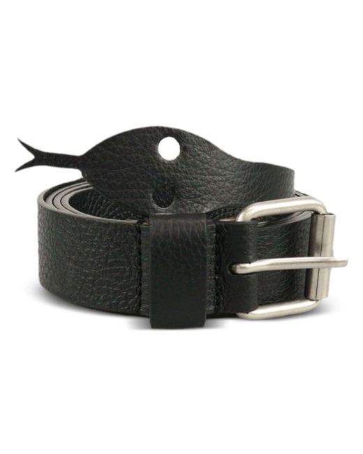 Walter Van Beirendonck Black Snake Leather Belt for men
