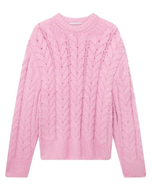Stella McCartney Pink Pullover mit Zopfmuster