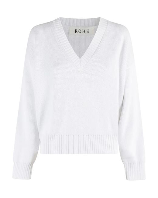 Rohe White V-Neck Sweater