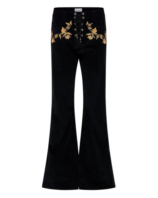 Camilla Stitched In Time Eyelet Trousers Black