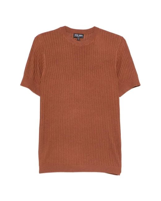 Antony Morato Brown Ribbed T-Shirt for men