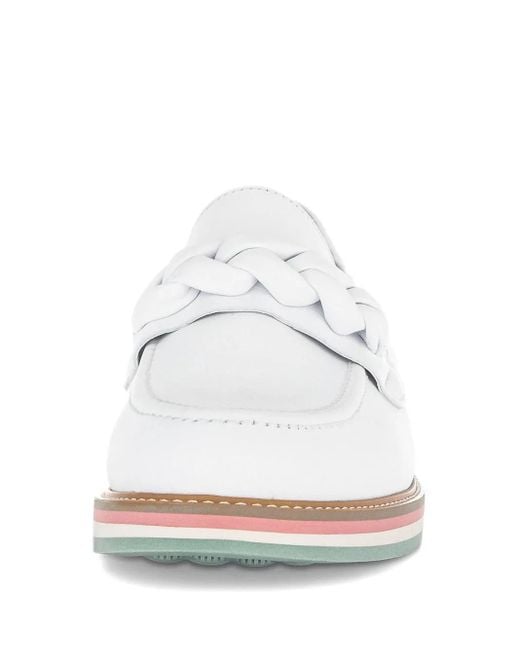 Gabor White Loafer Mit Flechtdetail