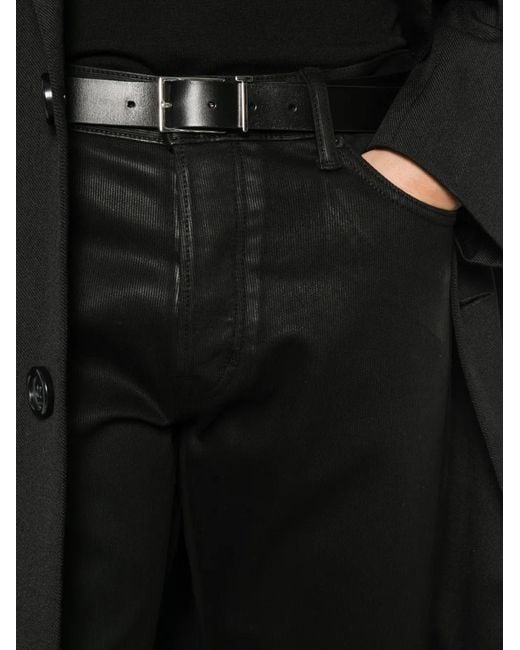 Tom Ford Black Coated Straight-Leg Trousers for men