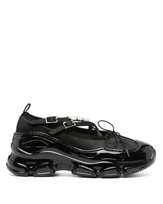 Simone Rocha Black Beaded Tracker Sneakers