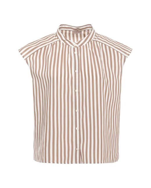 Emme White Emmsaio Striped Sleeveless Shirt