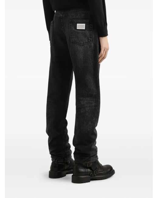 メンズ Dolce & Gabbana ロゴプレート ジーンズ Black
