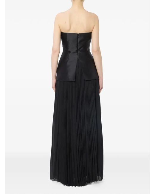 Solace London Black Claudette Pleated Maxi Dress