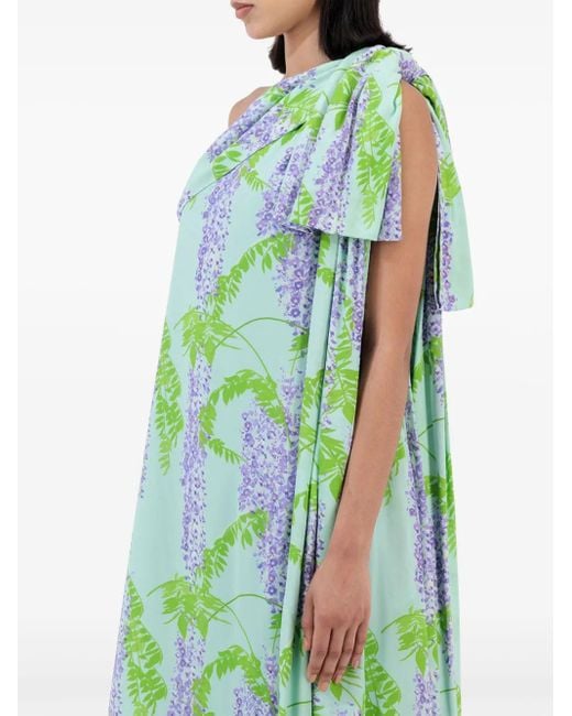 BERNADETTE Green Kleid Mit Wisteria-Print