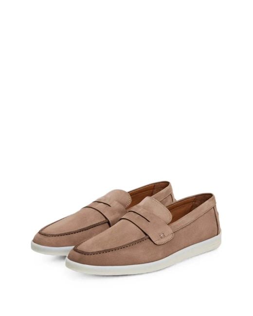 Hackett White Nubuck Saddle Sneakers for men