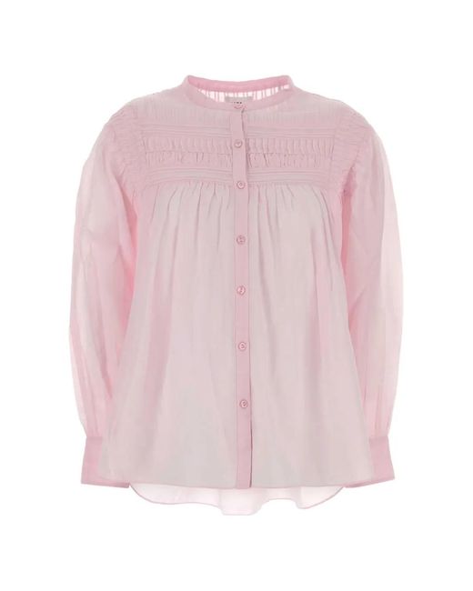 Isabel Marant Pink Plalia Long-Sleeves Blouse