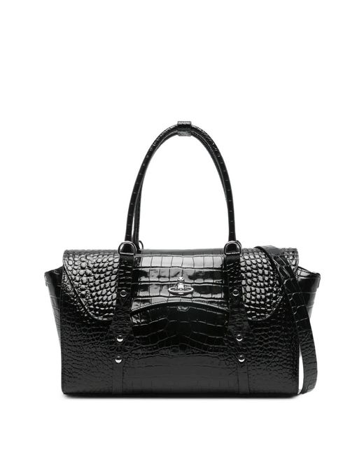Vivienne Westwood レディース ブラック クロコパターン オーブ 