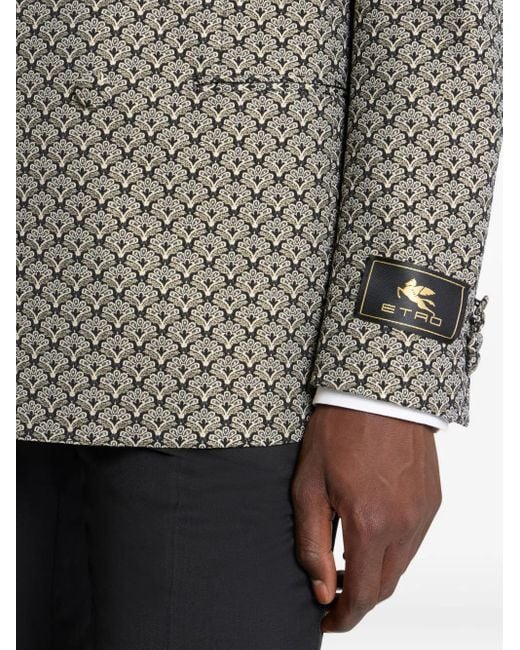 Etro Brown Double-Breasted Blazer for men
