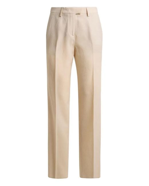 Etro Natural Straight-Leg Jacquard Trousers