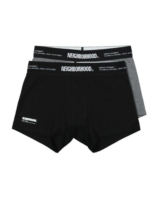 Neighborhood Black Two-Pack Boxer Shorts for men