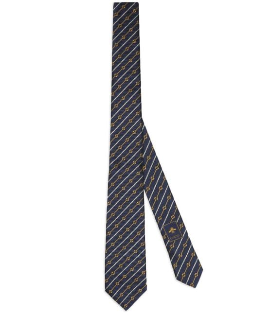 Gucci Blue Krawatte aus Seide mit GG