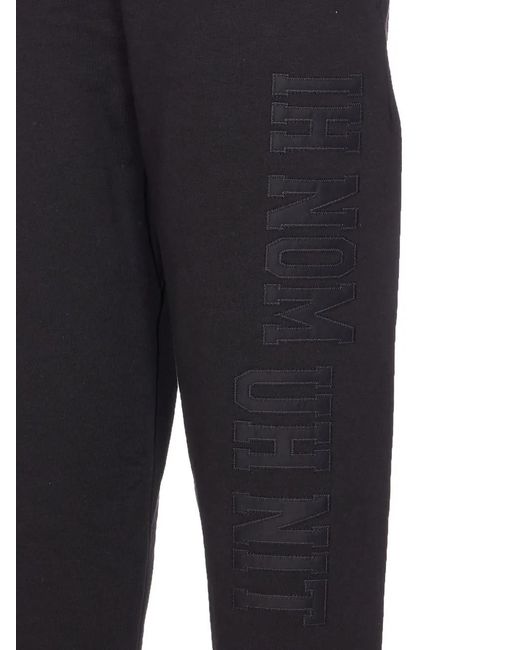 Ih Nom Uh Nit Blue Elasticised Logo-Patch Track Pants for men
