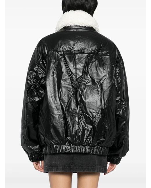 B+ AB Black Faux-Leather Jacket