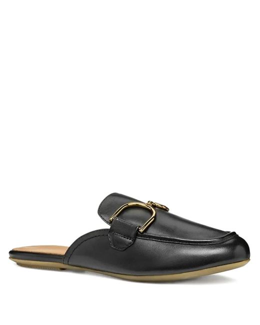 Geox Black Leather Flat Pumps