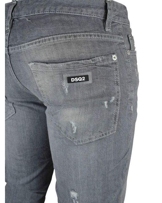 DSquared² Gray Jean Slim À Effet Usé for men
