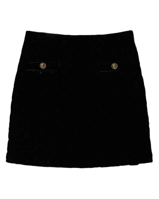 Twinset Black Logo-Engraved Mini Skirt