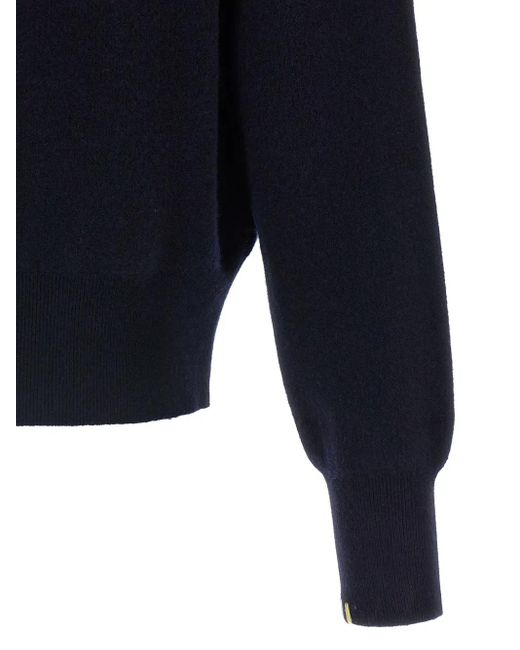 Extreme Cashmere Blue Zip-Neck Cashmere Cardigan
