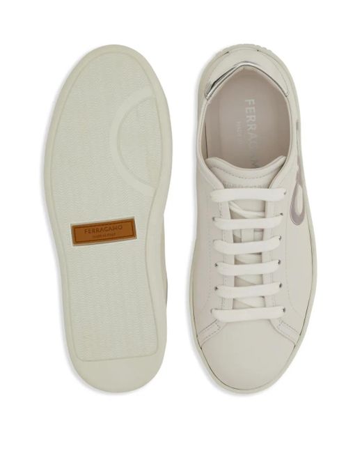 Ferragamo White Brandy Leather Sneaker