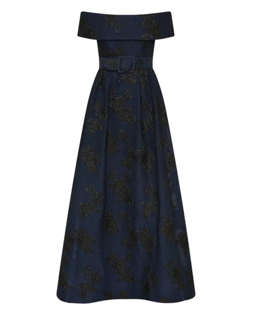 Rebecca Vallance Blue Schulterfreies Abendkleid