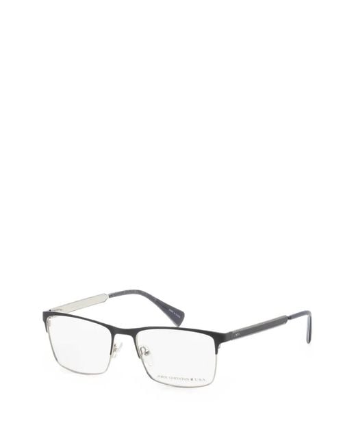 John Varvatos White Rectangle-Frame Glasses for men