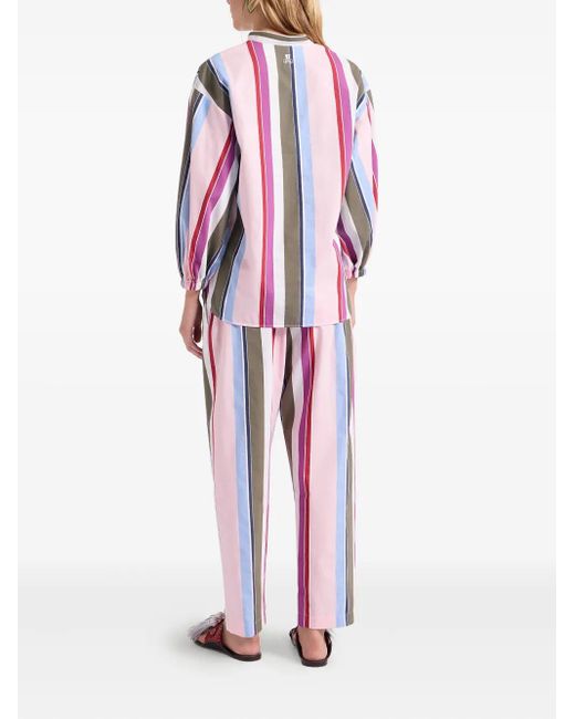 LaDoubleJ Red Stripe Drawstring Trousers