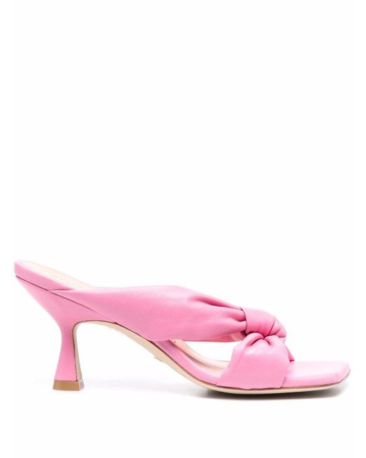 Stuart Weitzman Leather Playa 75mm Sandals in Pink - Lyst