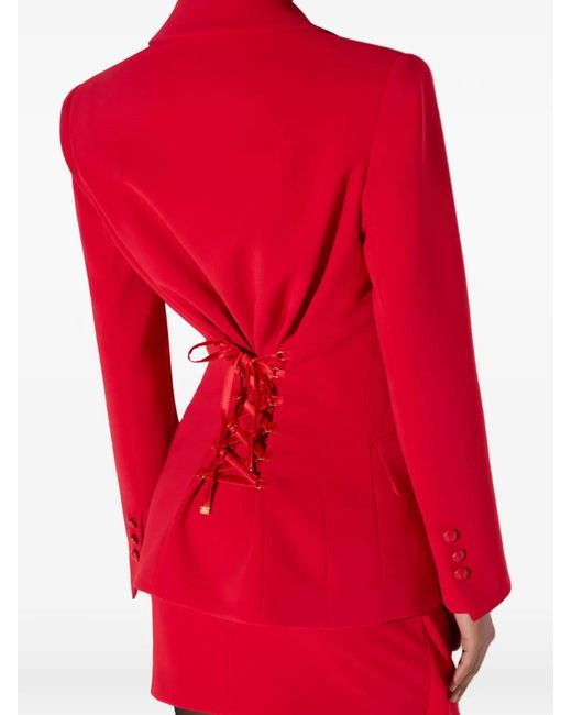 Elisabetta Franchi Red Lightweight Crêpe Jacket With Laces