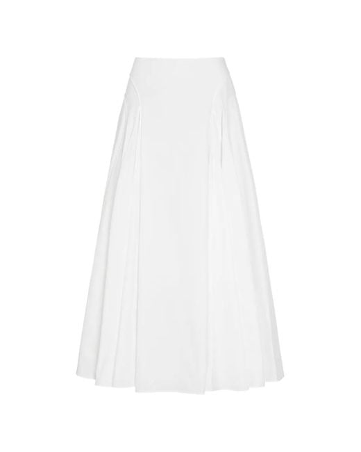 Another Tomorrow White A-Line Maxi Skirt