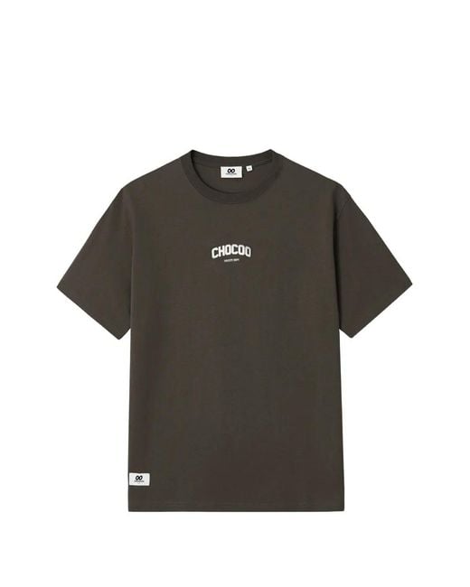 Chocoolate Gray Logo-Print T-Shirt for men