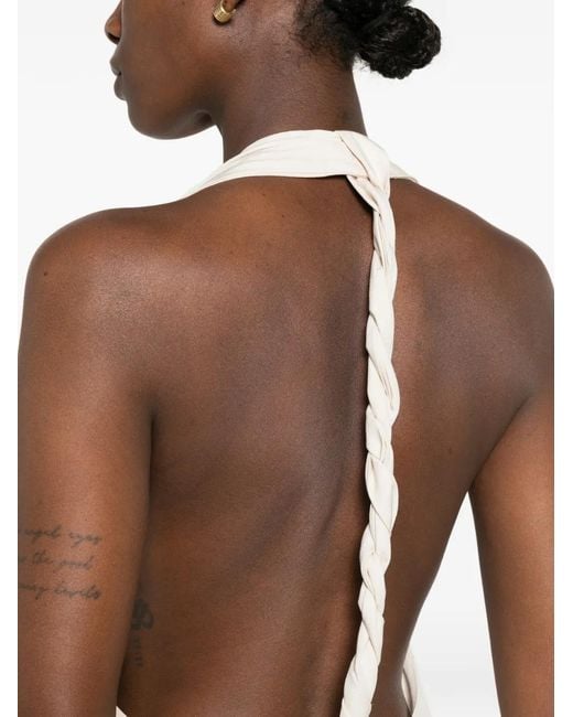 Marc Ellis White Braided-Strap Maxi Dress
