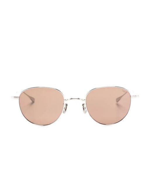 Eyevan 7285 Pink Pilot-Frame Sunglasses