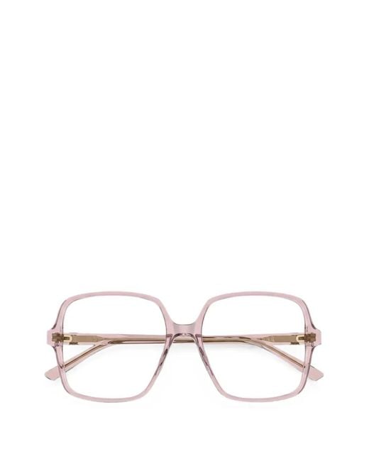 Gucci White Brille Mit Eckigem Gestell