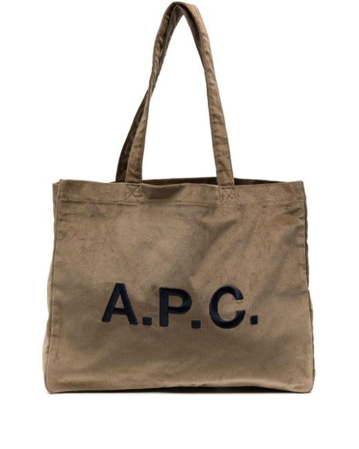 A.P.C. Brown Diane Corduroy Tote Bag