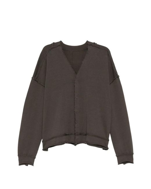 The Viridi-anne Brown Raw-Cut Cardigan for men