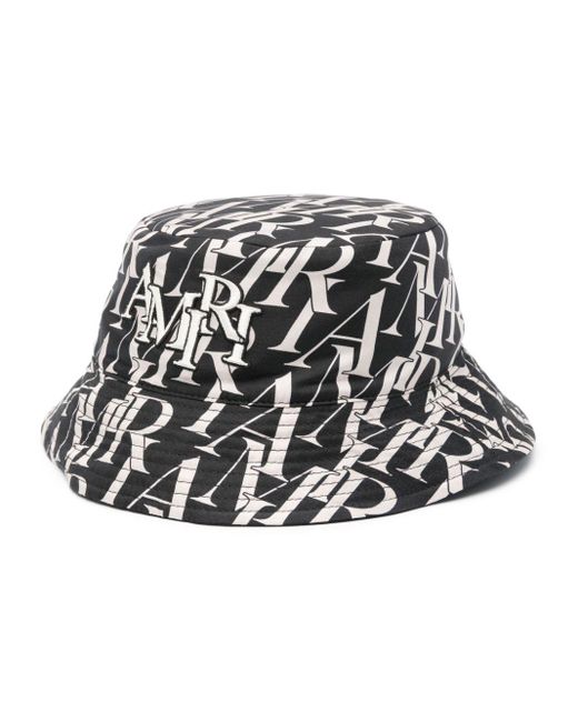 Amiri Black Embroidered-logo Reversible Bucket Hat for men